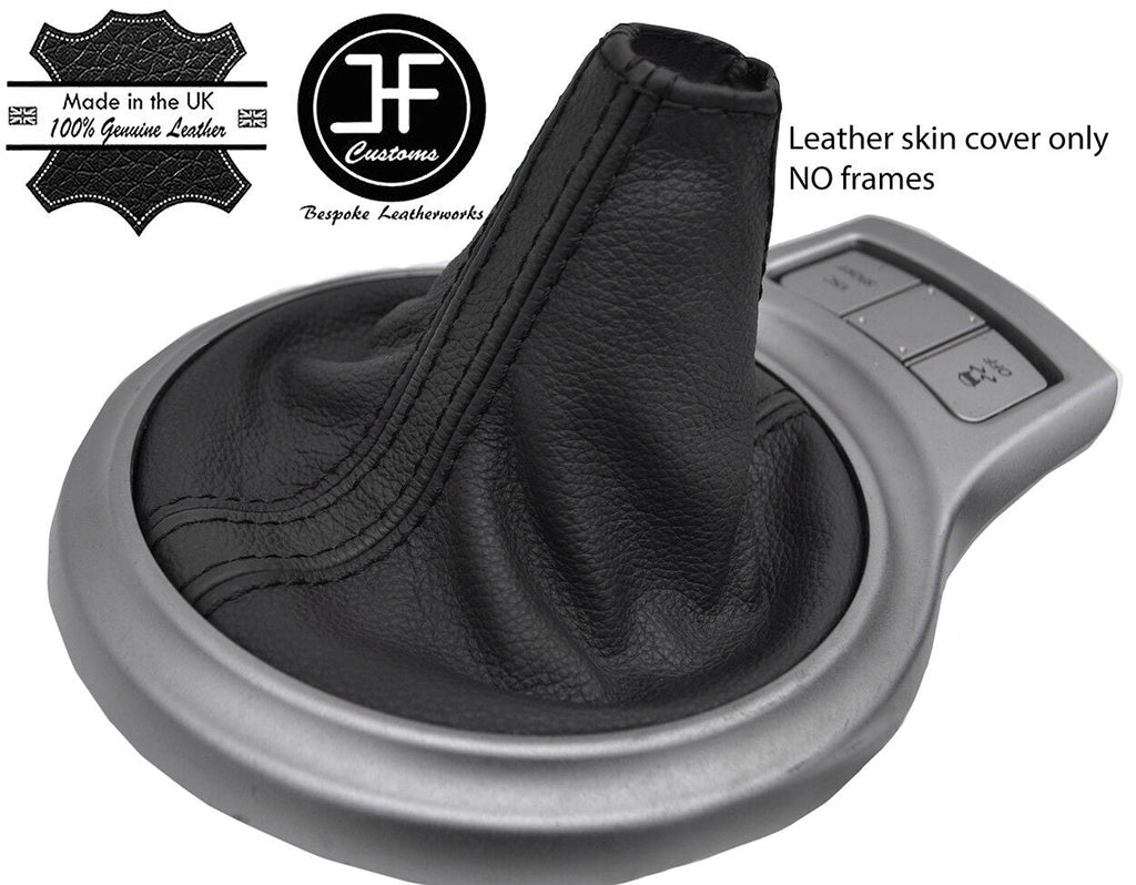 BLACK & BLACK STRIPE REAL LEATHER GEAR GAITER FOR TOYOTA GT86 SUBARU BRZ 12-17