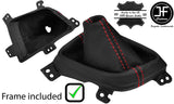 RED STITCH LEATHER MANUAL GEAR GAITER+PLASTIC FRAME FOR HONDA CIVIC MK9 12-17