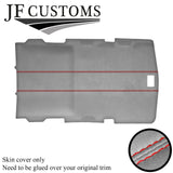 RED STITCH L GREY LUXE-SUEDE HEADLINER COVER FITS HUMMER H2 02-09 STYLE 2