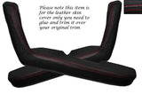 RED STITCH 2X DOOR HANDLE ARMREST SKIN COVERS FITS MAZDA MX5 MK1 MIATA 89-97