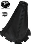 BLACK STITCHING FITS SUBARU FORESTER 1997-2002 BLACK LEATHER GEAR GAITER
