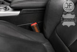 BLACK AND BROWN STRIPE 2X SEAT BELT LEATHER COVERS FOR FIAT 500 & ABARTH 07-19