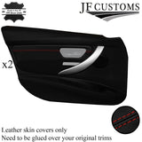 D RED STITCH LEATHER 2X FRONT DOOR CARD TRIM COVER FOR BMW F30 11-18 SALOON
