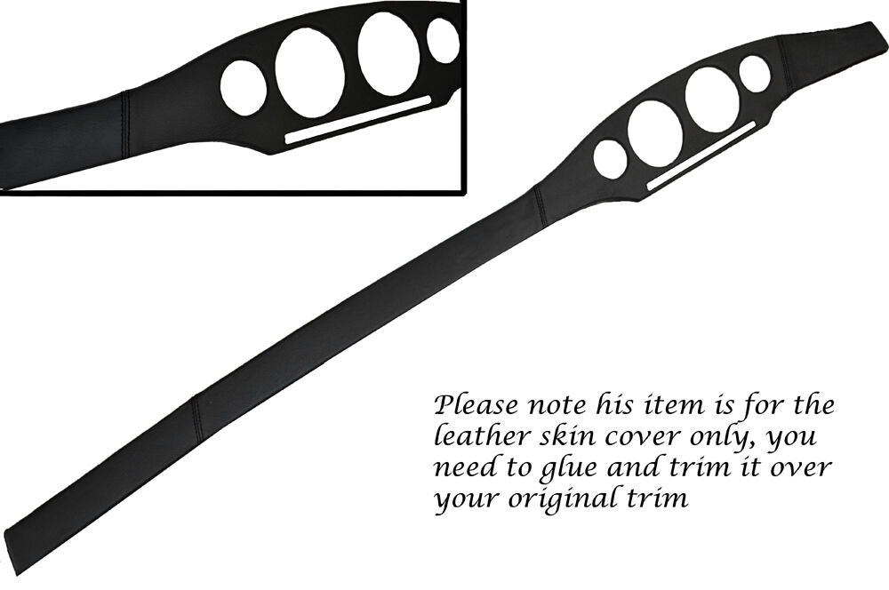 BLACK STITCH DASH DASHBOARD SURROUND LEATHER SKIN COVER FITS FIAT COUPE 94-00