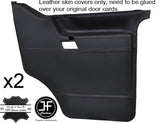 BLACK STITCH 2X FRONT DOOR CARD LEATHER COVERS FITS VW T4 TRANSPORTER CARAVELLE