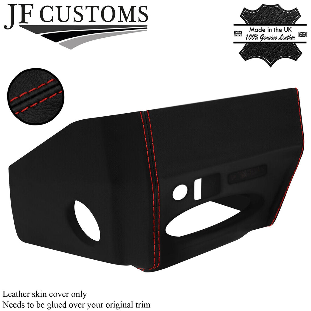 D RED STITCH LEATHER CONSOLE DASH RADIO SURROUND FOR FIAT 124 SPIDER CLASSIC
