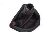 FITS AUDI TT MK2 06-10 DSG LEATHER GEAR GAITER red stitch CUSTOM NEW MADE IN UK
