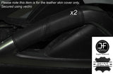 BLACK STITCH 2X CONSOLE GRAB HANDLE LEATHER COVERS FITS HYUNDAI VELOSTER 11-15
