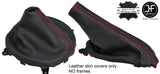 RED STITCH REAL LEATHER GEAR & HANDBRAKE GAITER FITS MAZDA MX5 MK4 2015-2018