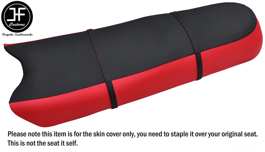 BLACK & B RED VINYL CUSTOM FITS TIGERSHARK 770 640 3 SEATER SEAT COVER