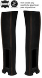 BROWN STITCHING 2X UPPER B PILLAR SUEDE COVERS FITS JEEP WRANGLER JK 11-17 2DR