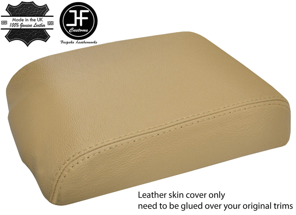 BEIGE TOP GRAIN LEATHER ARMREST COVER FOR LAND ROVER DISCOVERY TD5 300 96-04