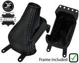 BLACK STITCH LEATHER AUTO GEAR + PLASTIC FRAME FOR PEUGEOT 4007 2007-2015