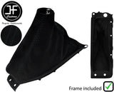 BLACK STITCH SUEDE HANDBRAKE GAITER+PLASTIC FRAME FITS NISSAN 300ZX 1989-1996