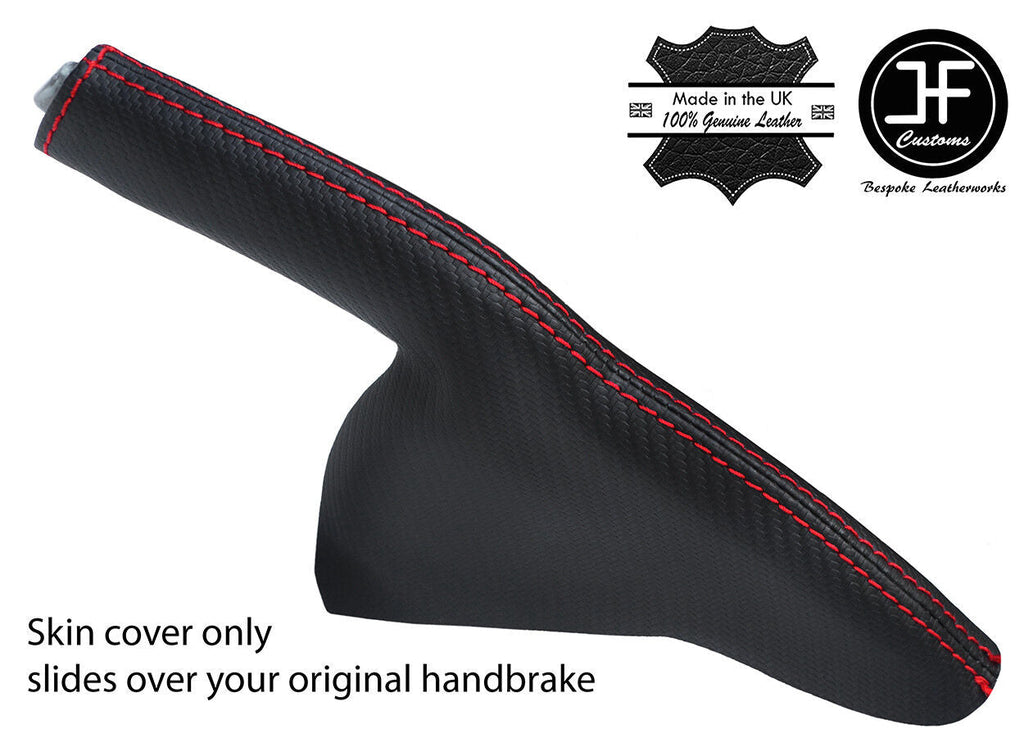 RED STITCH CARBON VINYL HANDBRAKE GAITER FITS HONDA CIVIC & TYPE R S 06-11