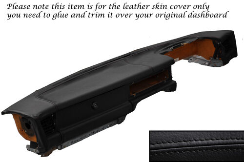 BLACK STITCH DASH DASHBOARD LEATHER SKIN COVER FITS JAGUAR XJ40 XJ6 SOVEREIGN