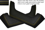 YELLOW STITCH 2X DOOR POCKET LEATHER SKIN COVERS FITS PORSCHE 924 944 75-85