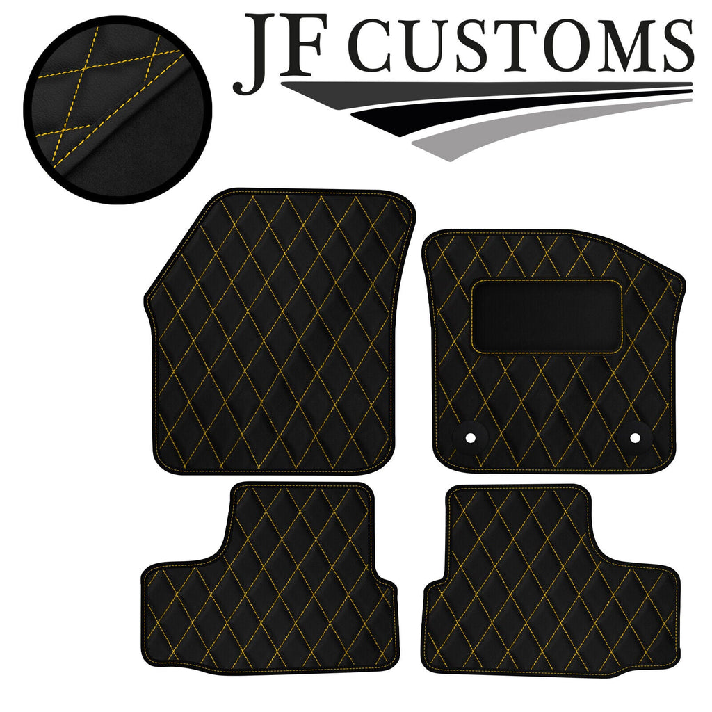 YELLOW DIAMOND STITCH VINYL 4X TAILORED FLOOR CARPET FOR SEAT MII 11-21 JF1