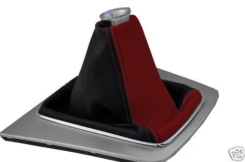 FITS AUDI A4 MK2 B6 D RED & BLACK LEATHER GEAR GAITER 01-05 CUSTOM NEW