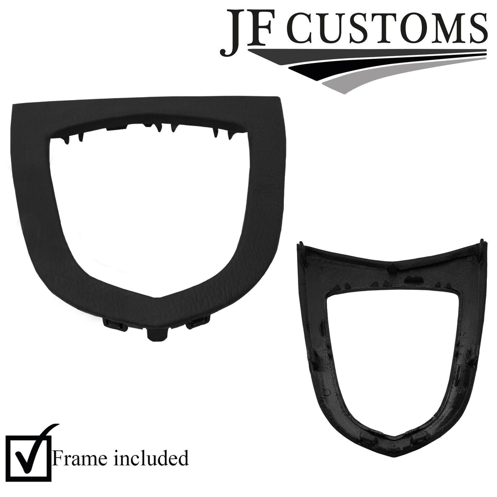 BLACK ITALIAN LEATHER GEAR SURROUND COVER + FRAME FITS PEUGEOT 308 08-14
