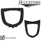 BLACK ITALIAN LEATHER GEAR SURROUND COVER + FRAME FITS PEUGEOT 308 08-14