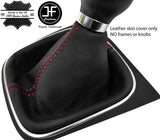 RED STITCHING TOP GRAIN LEATHER MANUAL GEAR GAITER FOR VW GOLF MK5 V 03-09