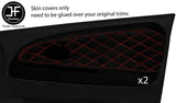 RED DIAMOND STITCH 2X FRONT DOOR CARD TRIM COVERS FOR MITSUBISHI EVO 4 5 6