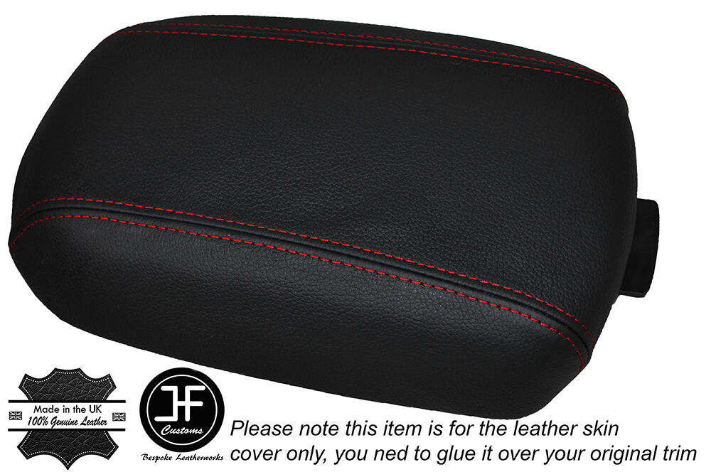 RED STITCH LEATHER SKIN ARMREST LID COVER FITS KIA SPORTAGE 2010-2015 CUSTOM NEW
