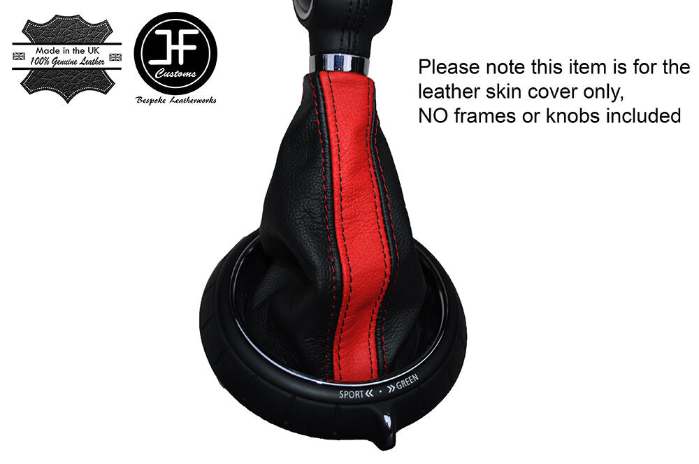 BLACK & RED STRIPE AUTO AUTOMATIC GEAR GAITER FITS BMW MINI F55 F56 14-16