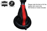 BLACK & RED STRIPE AUTO AUTOMATIC GEAR GAITER FITS BMW MINI F55 F56 14-16