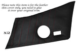 RED STITCHING 2X REAR DOOR CARD LEATHER SKIN COVERS FITS PORSCHE 911 930