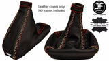 RED STITCH LEATHER GAITER SET FITS ALFA ROMEO 166 98-07 ITALIAN CROSS STITCH