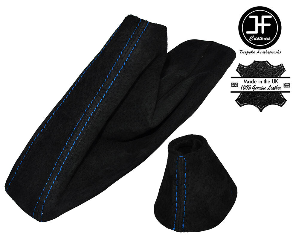 BLUE STITCH FITS BMW E46 SMG AUTOMATIC 98-05 PU SUEDE GEAR HANDBRAKE CUSTOM NEW