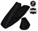 BLUE STITCH FITS BMW E46 SMG AUTOMATIC 98-05 PU SUEDE GEAR HANDBRAKE CUSTOM NEW