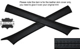BLACK STITCH 2X A POST PILLAR SKIN COVERS FITS MERCEDES W124 E CLASS 83-95