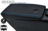 BLUE STITCHING REAL LEATHER ARMREST LID COVER FITS FIAT BARCHETTA 1995-2005