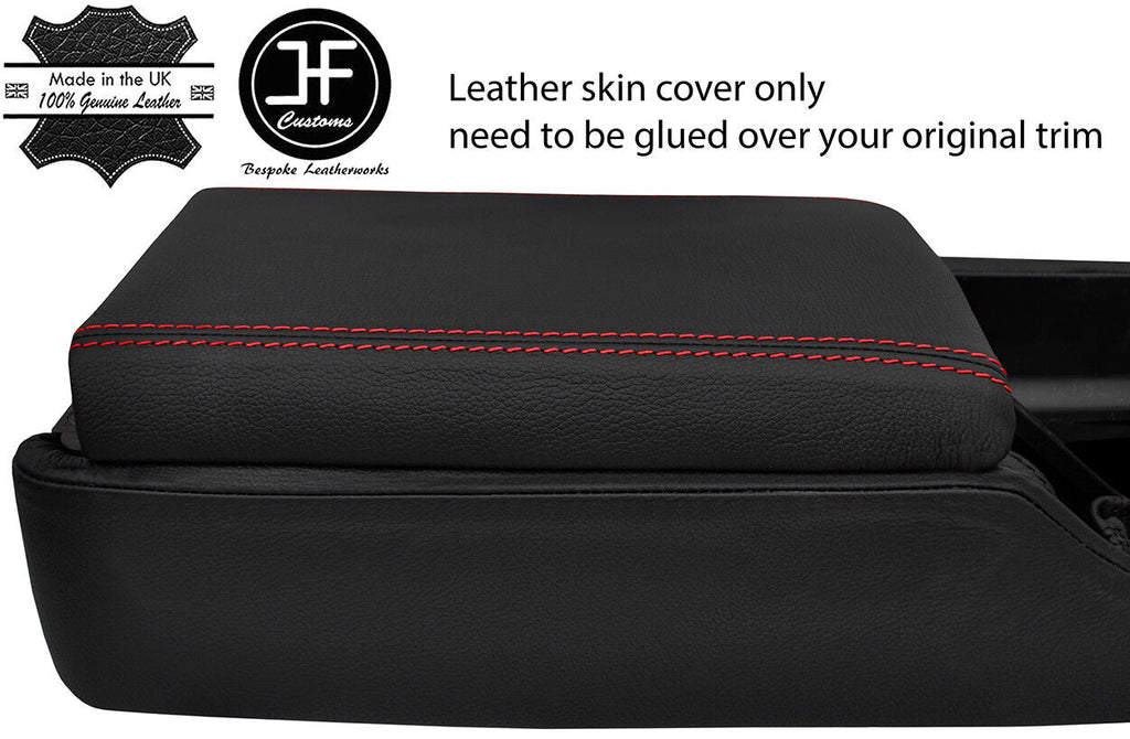 RED STITCH TOP GRAIN REAL LEATHER ARMREST COVER FITS NISSAN 300ZX Z32 90-96