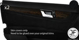 BLACK STITCH 2X FRONT DOOR CARD TRIM SUEDE COVERS FOR MERCEDES C CLASS W204