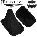 BLACK STITCH LEATHER GEAR GAITER+METAL FRAME FOR TOYOTA 4 RUNNER 4WD 4X4 96-02