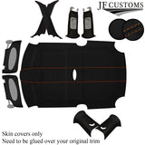 TAN STITCH LEATHER & SUEDE COVERS FOR BMW MINI R50 R53 01-06 TOP RECOVERY KIT