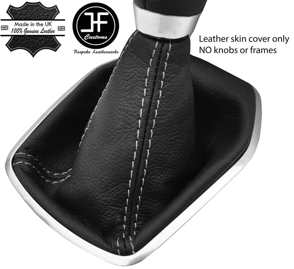 GREY STITCH TOP GRAIN LEATHER MANUAL GEAR GAITER FOR FORD FIESTA MK9 2013-2017