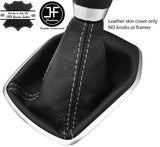 GREY STITCH TOP GRAIN LEATHER MANUAL GEAR GAITER FOR FORD FIESTA MK9 2013-2017