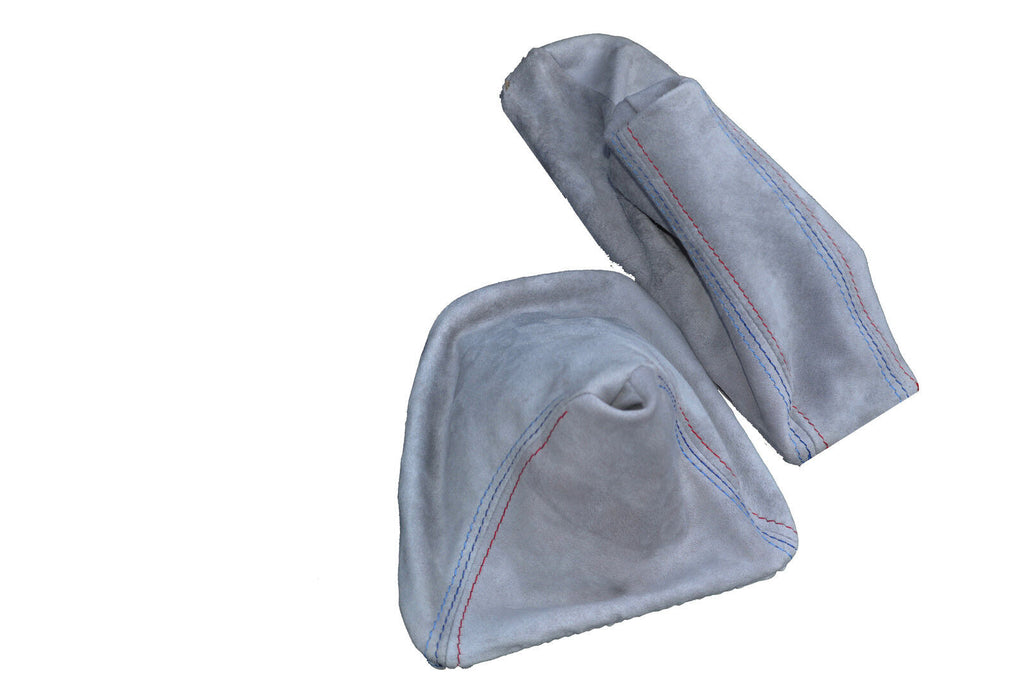 FITS BMW E30 E36 E46 Z3 E39 E60 E90 E87 PU SUEDE GREY TRI STITCHING CUSTOM NEW