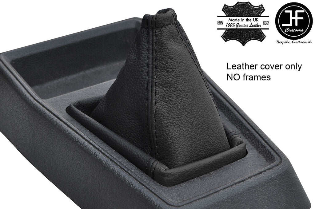 BLACK & BLACK TOP GRAIN REAL LEATHER GEAR GAITER FOR PEUGEOT 205 MK2 PHASE 2