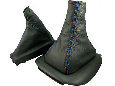 FITS VAUXHALL ASTRA MK4 G 2 X GAITERS GENUINE LEATHER BLUE S CUSTOM NEW