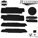 BLACK CROSS STITCH 2X SUN VISORS LEATHER COVERS FITS LAND ROVER DEFENDER 07-14
