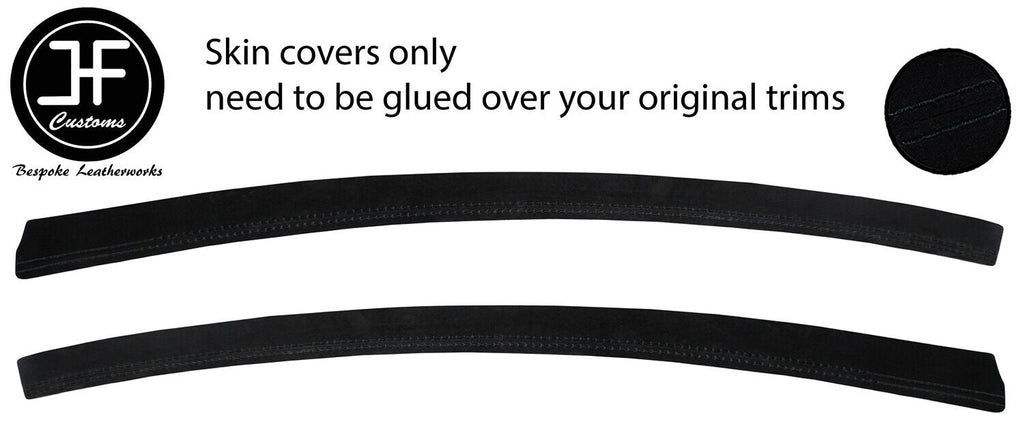 BLACK STITCH 2X FRONT DOOR TRIM SUEDE COVERS FOR BMW 3 SERIES E90 SALOON 06-13