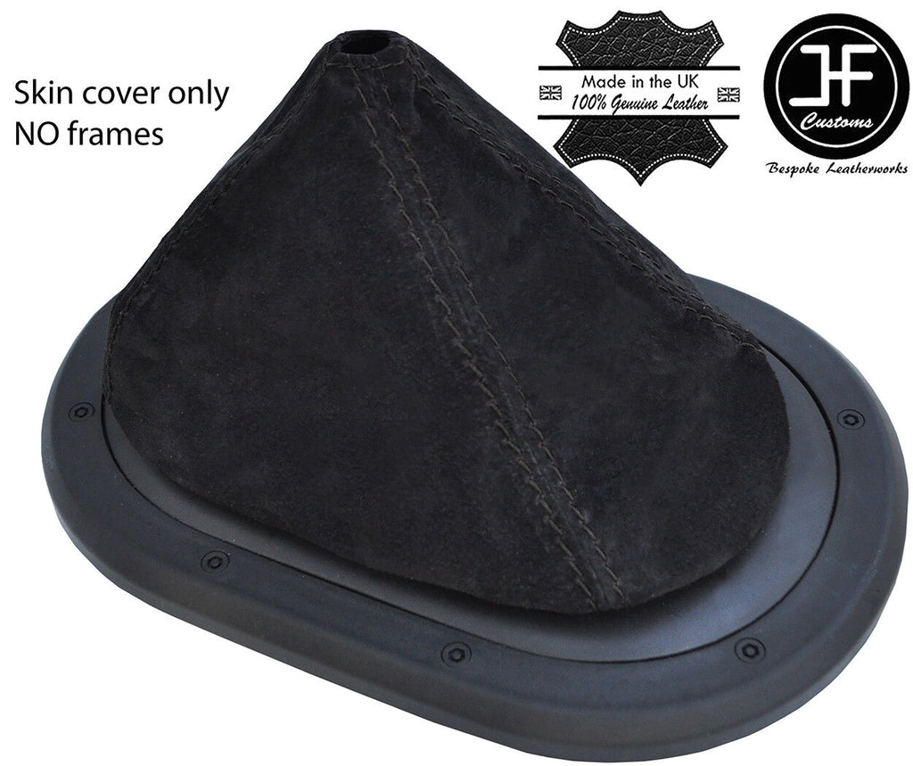 BLACK STITCH SUEDE MANUAL GEAR GAITER OVER RUBBER FITS JEEP WRANGLER 07-10