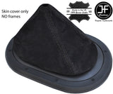 BLACK STITCH SUEDE MANUAL GEAR GAITER OVER RUBBER FITS JEEP WRANGLER 07-10