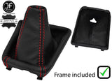 RED STITCH LEATHER MANUAL GEAR GAITER + PLASTIC FRAME FOR SKODA SUPERB 15-18